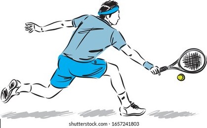 tennis player man vector illustration