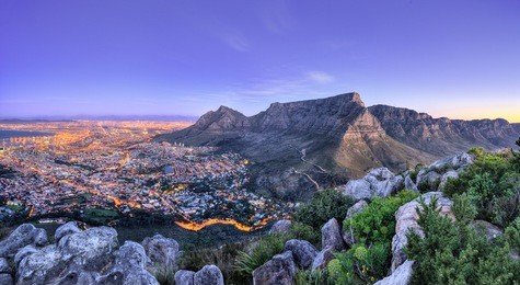 beautiful south africa's cape town's, mountain and sea views. table mountain, lion's head and twelve apostles are popular hiking destinations for both locals and tourists all year round