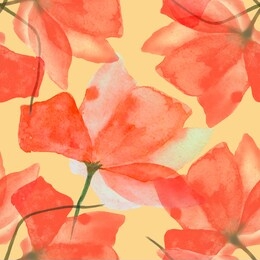 seamless hand drawn pattern with red watercolor flowers. for prints, posters, postcards, banners, invitations, wallpapers, wrapping papers, backgrounds, textiles, clothes 