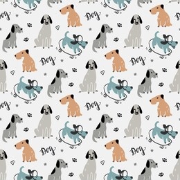 childish seamless pattern with hand drawn dogs. trendy scandinavian vector background. perfect for kids apparel,fabric, textile, nursery decoration,wrapping paper