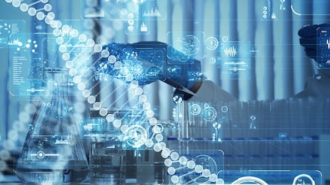 genetic engineering concept. medical science. scientific laboratory.