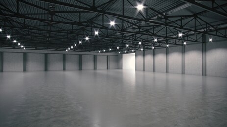 3d render of empty exhibition space. backdrop for exhibitions and events. tile floor. marketing mock up.
