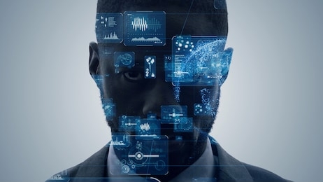 ai (artificial intelligence) concept. deep learning. gui (graphical user interface).