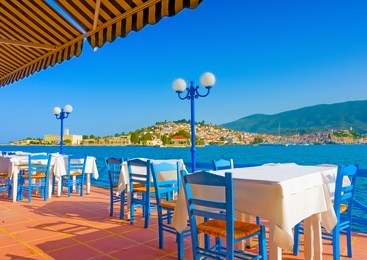 traditional restaurant in poros island in greece