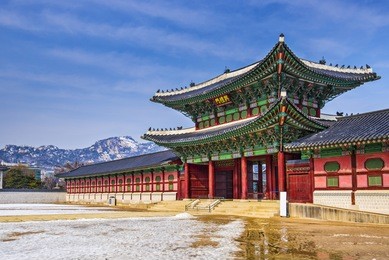gyeongbokgung palace grounds in seoul, south korea.