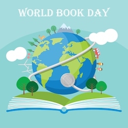 world book day - a design that reflects the importance of all science coming out of a book