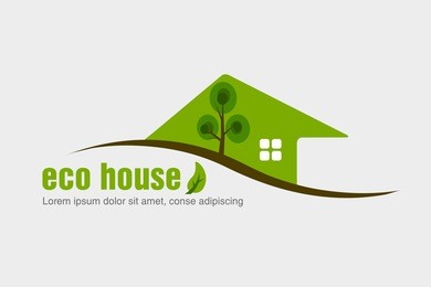 eco friendly house design. concept of ecology