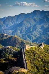 great wall of china in a misty day 