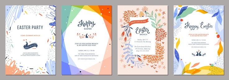 trendy abstract easter templates. good for poster, card, invitation, flyer, cover, banner, placard, brochure and other graphic design. vector illustration.