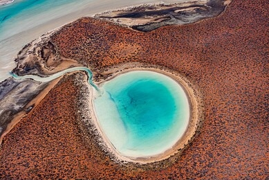 gorgeous landscape colours  viewed from above in the shark bay area of western australia
