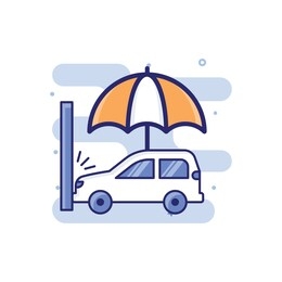 accident vector illustration. insurance icon isolated on white background.