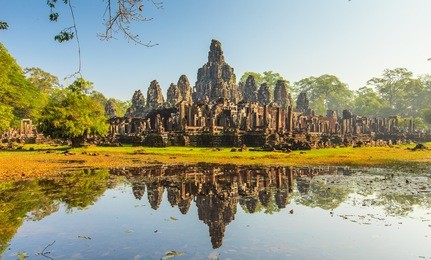 bayon castle, angkor thom, cambodia