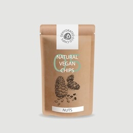 vector illustration sketch nuts. craft packaging for snacks. branded package for natural eco product. sketch pine nuts.