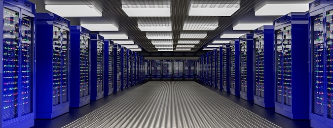 servers. server room data center. backup, hosting, mainframe, farm and computer rack with storage information. 3d render