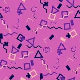 seamless memphis pattern. abstract color texture with lines and geometric figures for chintz, linen, paper. trendy seamless multicolor background in memphis style for your design. vector.