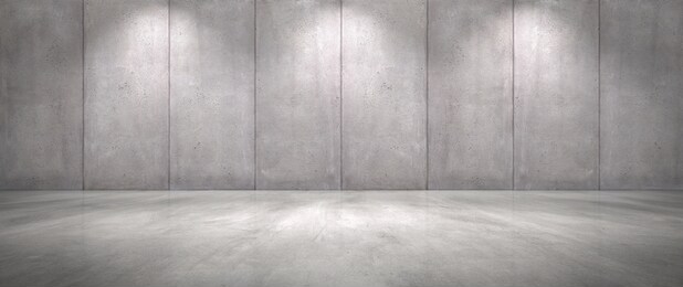 concrete wall background with floor wide empty garage scene