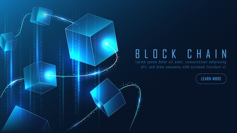 abstract blockchain banner in futuristic concept of digital technology. vector illustration. vector