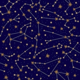 zodiac constellation seamless pattern. golden constellations and stars on a dark background. horoscope signs in the starry sky. 