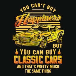 classic car vector design template for t-shirt and poster. hot rod retro muscle car design with quote.