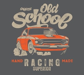 vector muscle car and hot rod racing car illustration for t shirt print