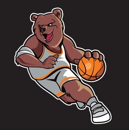 abstract bear basketball mascot logo