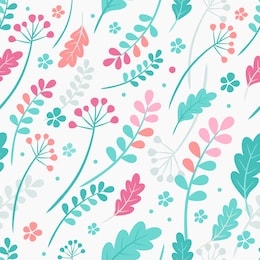 vector seamless autumn leaves pattern in pastel colors. rowan and viburnum berries, the oak leaves, shepherd 's purse leaf fall color pattern. grey, turquoise, pink, coral colors for textiles, fabric