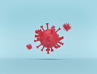 an 3d illustration of the corona virus disease cells icon. 3d rendering