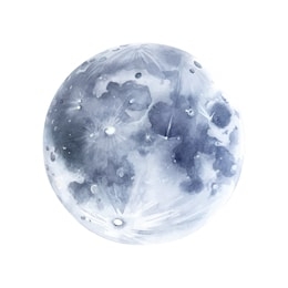 hand drawn moon watercolor illustration.