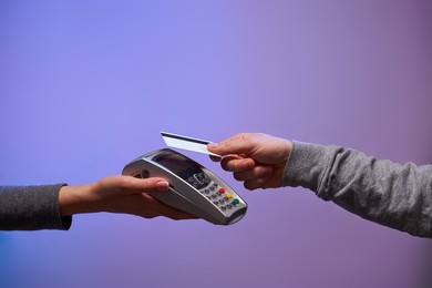 payment by credit card via pin pad. concept of shopping and online shopping