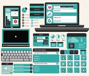 web ui concept blue version,vector