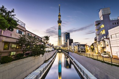 tokyo, japan sumida ward cityscape.