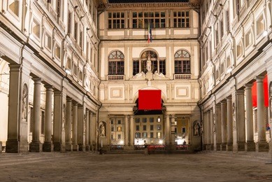 uffizi gallery, primary art museum of florence  tuscany, italy 