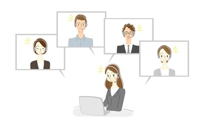 illustration of telework or online meeting