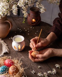 decorating easter eggs with wax - a typical czech technique