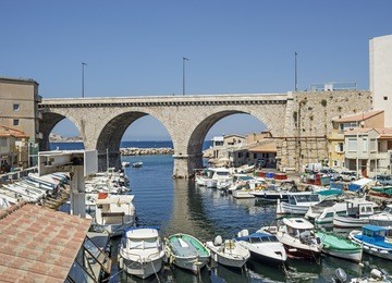 view of the old harbor "vallon des auffes" in marseille in south france 