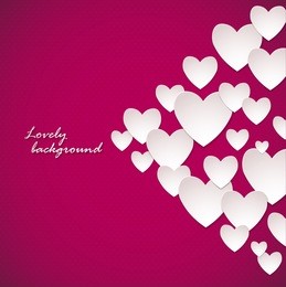 white heart paper stickers valentine's day. happy valentine's day!