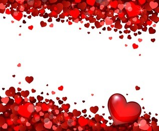 background of red hearts