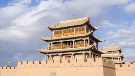 jiayu guan pass at the west-most end of the great wall of china