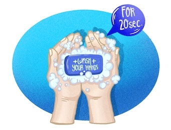 wash your hands - instructional illustration