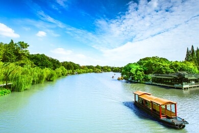 slender west lake landscape in yangzhou, jiangsu, china
