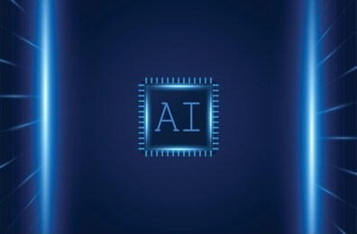 artificial intelligence ,ai chipset on circuit board, futuristic technology concept