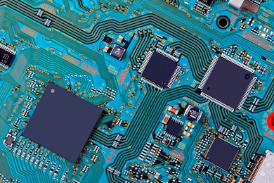 electronic circuit board close up.