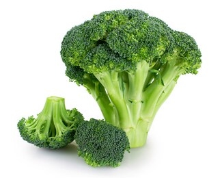fresh broccoli isolated on white background closeup