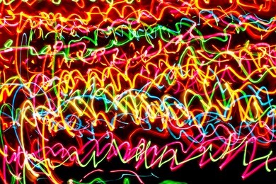 modern art. long exposure neon lights texture 