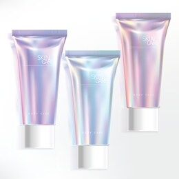 vector cosmetics skincare healthcare haircare tubes with white screw cap