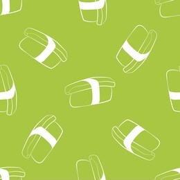 vector seamless pattern with avocado nigiri sushi. beautiful food design elements. linear texture.