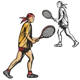 tennis player. vector illustration