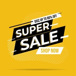 super sale banner template design for media promotions and social media promo