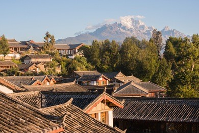 lijiang old town in the morning, the unesco world heritage in yunnan province, china.