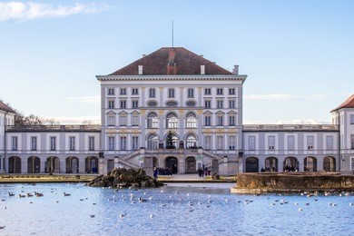 castle nymphenburg in munich germany in the winter